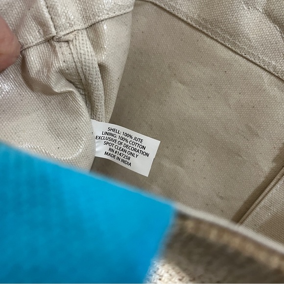 SIMPLY SOUTHERN Beach Pool Tote Bag Jute with Blue Sail Away Applique - Picture 10 of 10